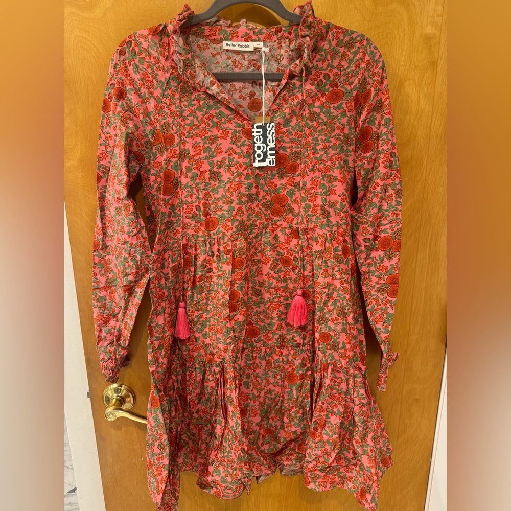 Pink Red Floral Dress by Roller Rabbit